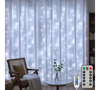HeiPard Guirlande Lumineuse Rideau Intérieur 3m*3m, 300 LED Blanc USB Rideau Lumineux Noel 8 Modes Dimmable Etanche Decoration Led Chambre pour Noël, Mariage, Anniversaire, Fenêtre, Maison
