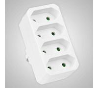 HEITECH Fiche multiprise Electrique 4 Prises avec sécurité Enfant - Bloc multiprise Electrique 4 Prises sans Interrupteur, capacité de Charge jusqu'à 2300W Max.
