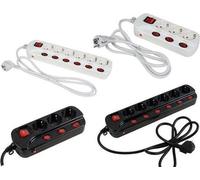 Heitronic 45190 Prise avec interrupteur triple blanc Fiche avec mise à la terre 1 pièce