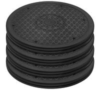 HEIYUET Lot de 4 Plateaux Tournants 25 cm - Plateau Tournant TV 360° - Noir - Plateau Tournant Pâtisserie avec Roulements à Billes en Acier - Support 25 kg - pour Téléviseur,Décoration, Céramique