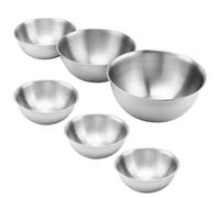 HEIYUET Lot de 6 saladiers en acier inoxydable - 4 tailles : 800 ml, 1200 ml, 1800 ml, 2200 ml, passe au lave-vaisselle - Avec graduation - Saladiers de cuisine