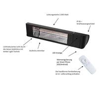 HeizMeister LuXus Professionell d'Infralogic IP 65 Chauffage infrarouge, Couleur:Noir