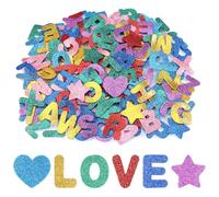 Hejo 196 Pièces Lettres Autocollantes en Mousse, Coloré Gommettes Autocollantes, Brillant Mousse Alphabet Enfant, Stickers Lettres Alphabet, Gommettes Enfant Adhesive pour Décoration(7 Couleurs)