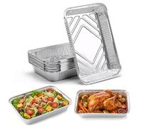 Hejo 20 Pièces Barquette Aluminium, Polyvalent Plat Aluminium Jetable | 2250ml Grande Barquette Congelation pour Congélation, Barbecue, Cuisson au four Barquettes Barbecue Plateaux(31.5x21.4x4.3cm)
