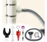 Hekasvm Collecteur d'eau De Pluie avec Tuyau Flexible, Raccord PVC, Kit Recuperateur D Eau De Pluie avec Filtre, Récupérateur d'eau pour Descente De Gouttière, 70-110 Mm (A)