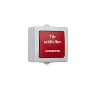 Hekatron GmbH Bouton-poussoir de déclenchement manuel pour montage apparent IP44 HAT 03, Bouton + interrupteur, Gris