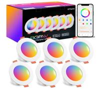 HEKEE Spot LED Encastrable RGB Bluetooth, Ф68-85mm Couleur Spot Encastré Minuterie Via APP，IP44 2700-6000K Spot LED Encastrable (Lot De 6)