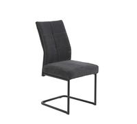 Hela Tische, Dagmar Lot De 1 Chaise De Salle À Manger, Revêtement en Velours Côtelé, Anthracite, Assise Confortable avec Panier À Ressorts, Charge Maximale 140 kg