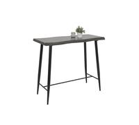 Hela Tische Gabi Table de Bar et de Bistrot avec Aspect Flache, Décor Gris Acacia, Plateau Alvéolé avec Revêtement en Mélamine, Piètement Métallique en Tube Rond, 120 x 60 cm