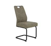 Hela Tische, Kerstin Lot De 1 Chaise De Salle À Manger, Revêtement Vintage Limon, Piètement Carré Noir, Siège Confortable, Panier À Ressorts, Charge Maximale 140 kg