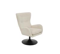 Hela Tische, Samos Fauteuil Lounge avec revêtement en Velours côtelé Beige, Dossier Haut, Cadre pour Trompette, pivotant à 360 °, 70 x 81 x 96 cm