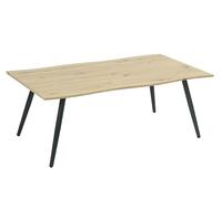Hela Zagreb Table Basse Aspect Bord d'arbre Artisan, Pied en métal Tubulaire Rond, Dimensions 110 x 60 cm