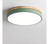 HELCEKOU Plafonnier LED Moderne en Bois, Rond, encastré, Simple, avec variateur Trois Couleurs, pour Chambre, Balcon, Salon.