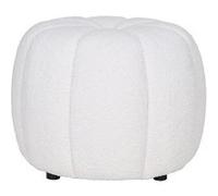 Lisa design – Pouf Helda rond en tissu bouclette – Écru