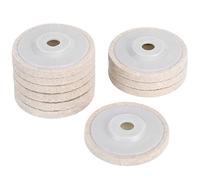 HELEVIA 10 Pièces Tampons de Roue de Polissage en Laine, Disques de Polissage de Meuleuse D'angle pour Bijoux en Métal Verre Bois Plastique (cheveux rêches)