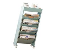 HELEVIA Bibliothèque de Classe (Plastique) | Multicouche avec étagère universelle de stockage de livre de roue pour le salon