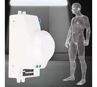 HELEVIA Commutateur de Capteur à -Ondes 5,8 GHz 360 °, Contrôle Automatique de la Lumière avec 220-240 V AC pour Plafonnier, Couloir, Lampadaire