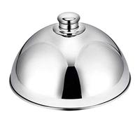 HELEVIA Couverture Alimentaire de Cloche en Acier Inoxydable, Dôme Dîner à Vaisselle Assiette, pour le Restaurant de Cuisine à Domicile (Argent)