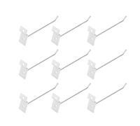 HELEVIA Crochets à Lattes 15 Cm 3,3 Mm Fer Argent Détail 50 Pack | Fer galvanisé, Finition Résistante à la Rouille, Pointe à 30 Degrés, Matériel D'affichage sur Panneau, Magasins de Détail,