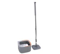 HELEVIA Ensemble de Seau de Vadrouille avec Dents de Grattoir, Vadrouille en Microfibre Rotative à 360 Degrés pour Un Usage Domestique, Système de Nettoyage de Sol Humide et Sec