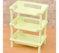 HELEVIA Étagère sur Pied de Salle de Bain à 3 Niveaux, Support de Rangement d'angle monté au Sol avec Support en PP Robuste pour Salle de Bain, Cuisine et Buanderie (Carré)