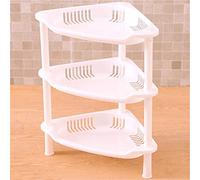 HELEVIA Étagère sur Pied de Salle de Bain à 3 Niveaux, Support de Rangement d'angle monté au Sol avec Support en PP Robuste pour Salle de Bain, Cuisine et Buanderie (#5)