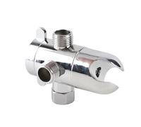 HELEVIA Inverseur de Pomme de Douche à 3 Voies, Valve Chromée Réglable | Plastique ABS, Métal, Finition Chromée, Support de Bras de Douche, Entrée IPS 1/2", Sorties Mâles, Compatible Portable