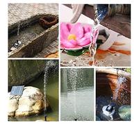 HELEVIA Pompe de Fontaine Solaire 1,4 W, Pompe à Eau Submersible à énergie Solaire avec 5 Têtes D'arrosage, pour Bain d'oiseaux, Aquarium, Petit étang, Décoration de Jardin