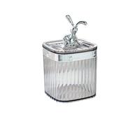 HELEVIA Porte-cure-dents, Récipient en Plastique de Grande capacité avec Couvercle en Forme de Lapin, Pot de Rangement Transparent pour Restaurant à Domicile (Gris Fumée)
