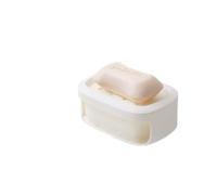 HELEVIA Porte-Savon Support Mural Auto-drainant Grand 5,3 X 3,7 Pouces | PS, Tampon éponge, évier de Salle de Bain, Cuisine, Salle de Sport, Camping, Ruban Adhésif Détachable, Utilisation