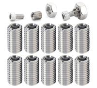 Helicoil Lot de 10 manchons filetés M8 vers M6 Mirror, écrous à visser M8, adaptateurs filetés, kit de réparation de filetage, douilles filetées Helicoil M8 en métal pour automobiles, turbines à