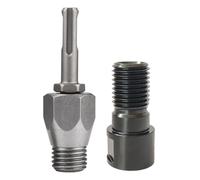 Helilyco Adaptateur de filetage M22 vers 1-1/4-7, tête de conversion en chrome avec poignée carrée fendue, connecteur robuste, plate-forme de forage d'eau et applications de hard rock