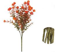 Helilyco Automne pour orange pour plante d'eucalyptus artificielle rouge, 35 cm, tige florale artificielle réaliste pour bouquet de mariage, décoration de maison, bureau (rouge automne)