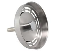 Helilyco Blanco Bouchon d'évier de cuisine en acier inoxydable pour évier de salle de bain 80 mm avec joint en caoutchouc