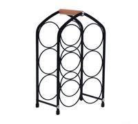 Helilyco Casier à vin robuste en fer pour 6 bouteilles, assemblage facile | Peut contenir 6 bouteilles standard, encombrement compact, idéal pour les nouveaux collectionneurs, solution peu encombrante