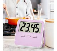 Helilyco Chronomètre numérique avec grand écran LCD, pour double mode de comptage à rebours pour cuisine, étude, fitness, alarme silencieuse ou sonore, pour orange