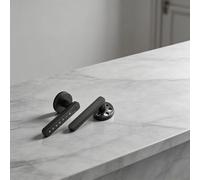Helilyco Empreinte digitale pour serrure de poignée de porte avec mot de passe et carte, pour intégration Tuya, poignée ouverte de bureau et de maison, gris (plus)