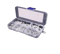 Helilyco Ensemble de rondelles plates en cuivre pour joints d'étanchéité en métal rouge pour assortiment de bagues de carter, boulons de carter, kit de matériel chauffant avec boîte (120 feuilles