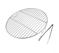 Helilyco Grille de cuisson ronde en acier inoxydable de 57 cm et modèle 7432, diamètre de 45 cm avec poignée Easy-Grip (53 cm)