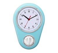 Helilyco Horloge murale de cuisine, minuterie à quartz multifonction de 22,9 cm avec affichage clair et chronométrage précis, design innovant en blanc, bleu, rouge, jaune