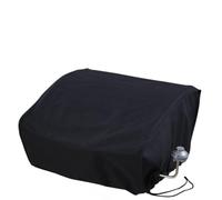Helilyco Housse de barbecue robuste 600D imperméable avec protection solaire UPF 50+ pour la protection, cordon de serrage réglable pour table de cuisson de terrasse, noir