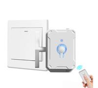 Helilyco Interrupteur mural sans fil avec télécommande - Rechargeable par USB - Pour bouton-poussoir automatique - Installation facile - Pas de câblage nécessaire - Pour la maison, la chambre à