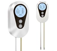 Helilyco Kit de test de sol 4 en 1 pH humidité lumière jauge température lecteur LCD potager balcon plantes en pot blanc