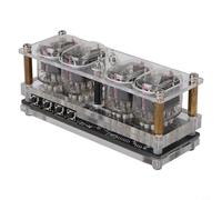 Helilyco Kit d'horloge rétro IN12 Nixie Style 4 tubes lumineux avec effet de respiration RVB, faible puissance alimenté par USB, puce électronique, noir
