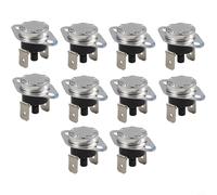 Helilyco Lot de 10 interrupteurs de contrôle de température KSD303 10 A 250 V Thermostat de réinitialisation manuelle 45 C-150 C normalement fermé ouvert pour appareil (85 ℃)