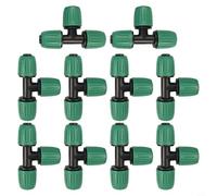 Helilyco Lot de 10 raccords de tuyau cannelés en plastique d'irrigation goutte à goutte 16 mm pour jardin, pelouse, serre, arrosage agricole