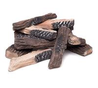 Helilyco Lot de 5 bûches de cheminée artificielles, bois décoratif résistant à la chaleur - feux à l'éthanol et au gaz, faux bois de chauffage réaliste en oxyde de magnésium