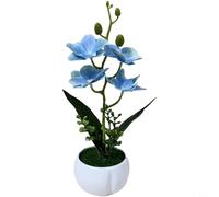 Helilyco Magnolia artificiel compact en pot, 25 x 12 cm, fausses fleurs réalistes en pot, décoration d'étagère de bureau, arrangement de fleurs artificielles en plastique, utilisation à la maison et