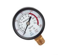 Helilyco Manomètre radial 1/4 filetage Manomètre Eau Huile Air Testeur (40 mm)