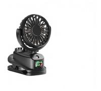 Helilyco Mini ventilateur brumisateur rechargeable à clipser 4 vitesses Rotation à 360° 1200 mAh Refroidisseur personnel portable avec affichage numérique pour bureau, camping, voyage Noir